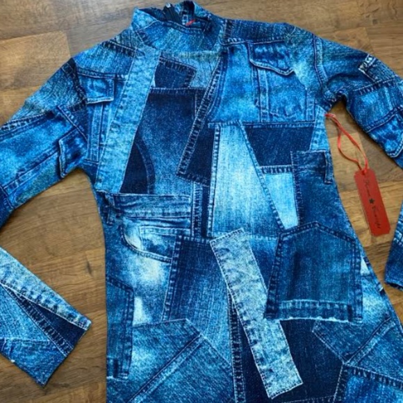 🆕 Soft Denim Print Jumpsuit - Picture 4 of 14